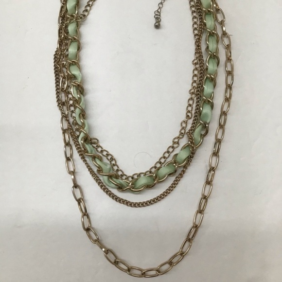 🔥3/$15🔥 Multi‎ strand Necklace gold green - Picture 8 of 8
